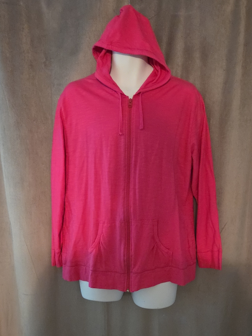 Just My Size 2X Hot Pink Full-Zip Light Hoody